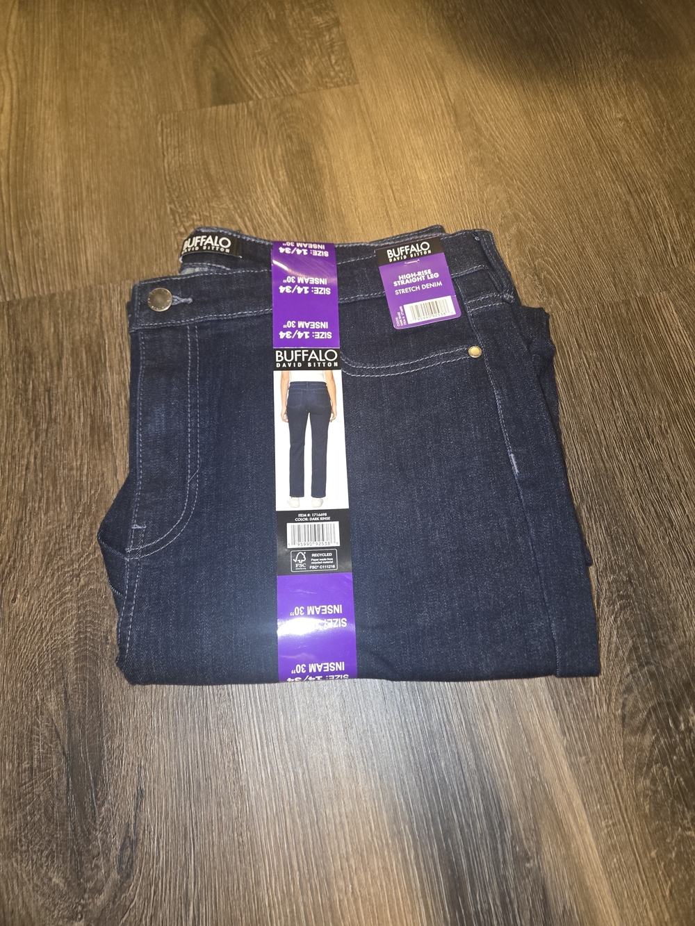 NWT Buffalo David Bitton Dark Wash Straight Jeans
